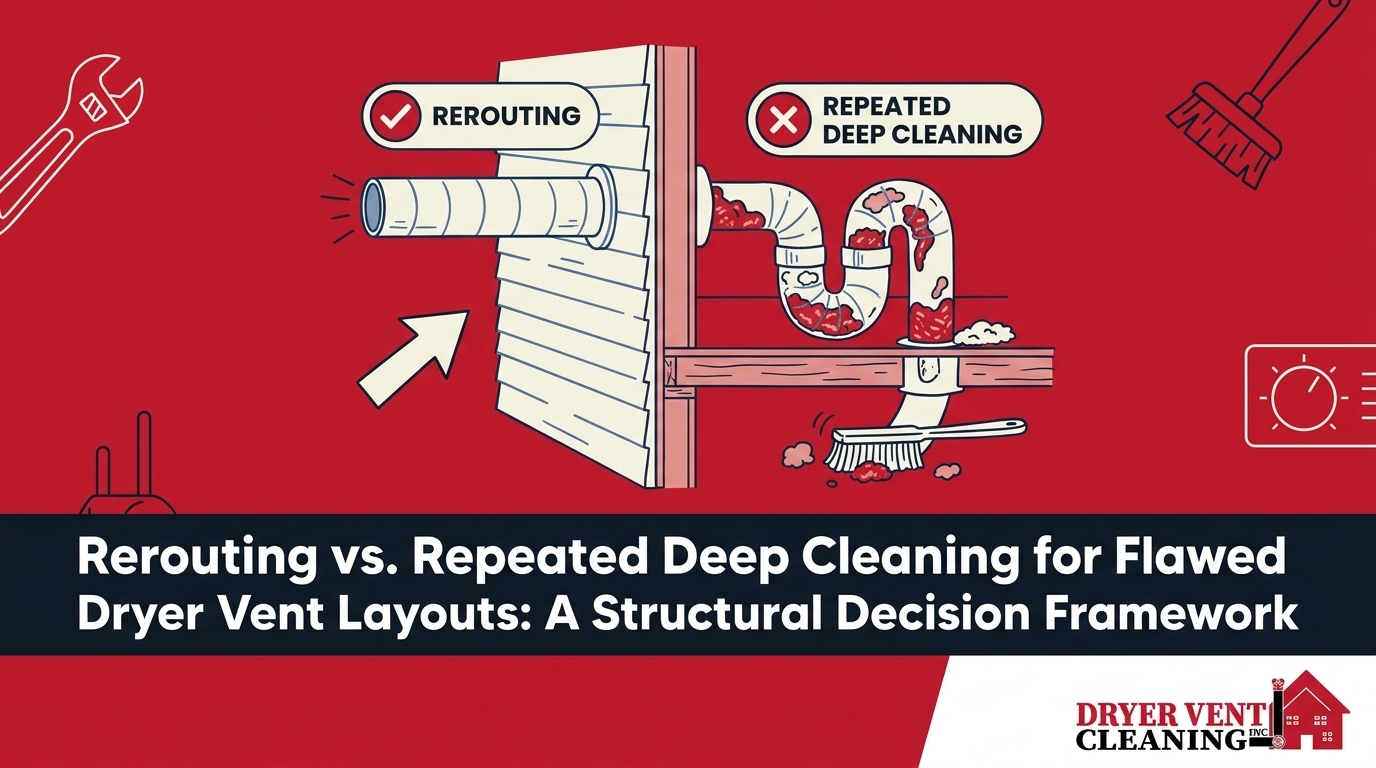 Rerouting vs. Repeated Deep Cleaning for Flawed Dryer Vent Layouts: A Structural Decision Framework — featured image