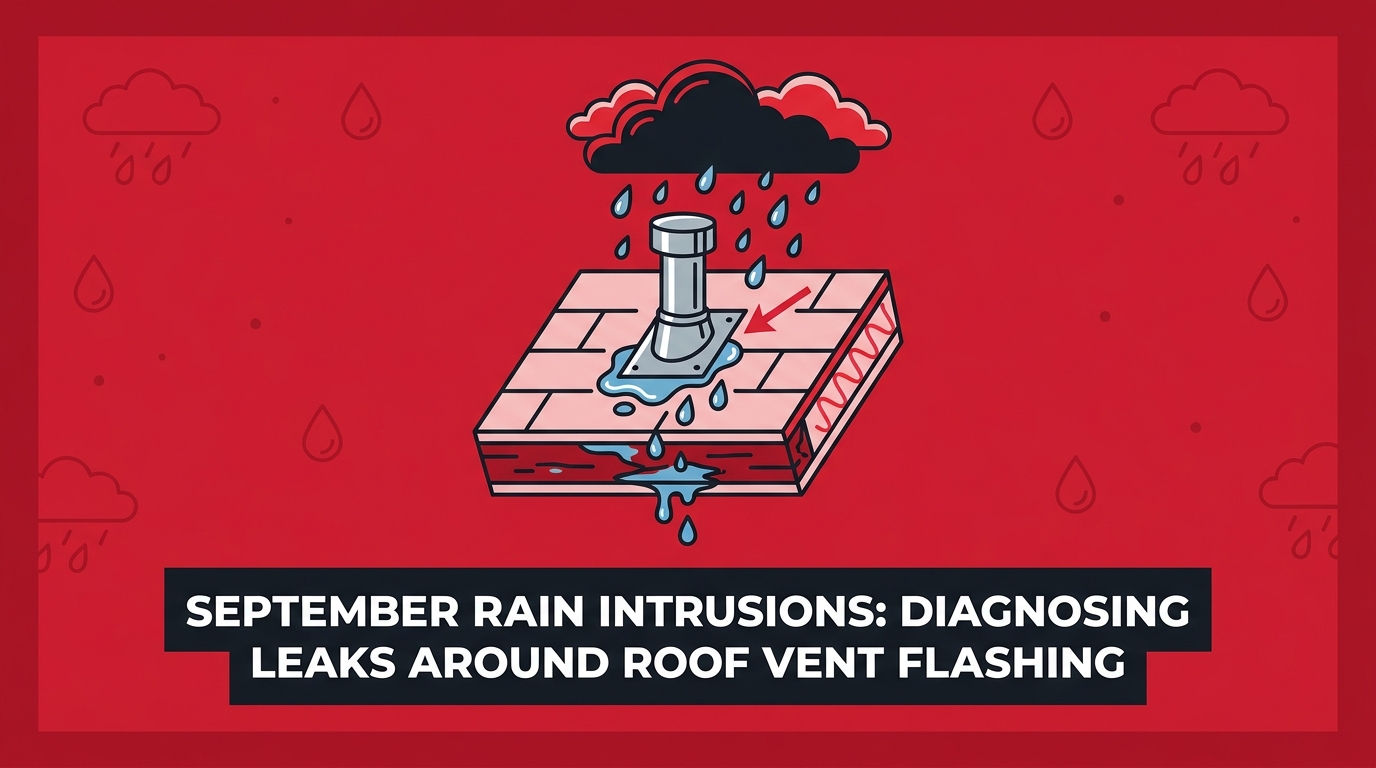 September Rain Intrusions: Diagnosing Leaks Around Roof Vent Flashing — featured image